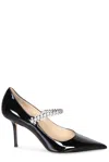 JIMMY CHOO PUMP BING 85 BLACK SHOE IN PATENT LEATHER
