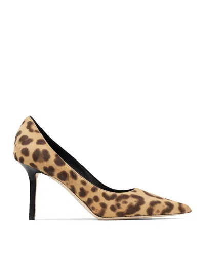 JIMMY CHOO PONYSKIN DECOLLETE WITH LEOPARD PRINT