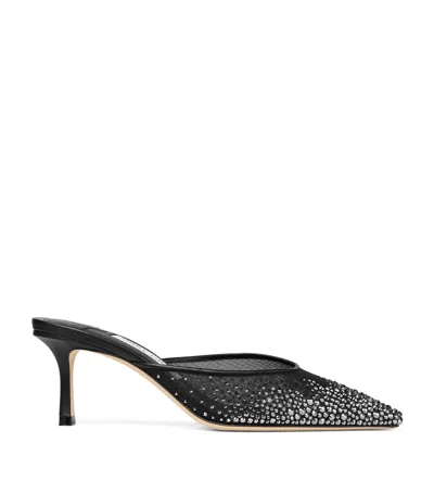 Jimmy Choo Vivi 65 Mesh Embellished Mules In Black