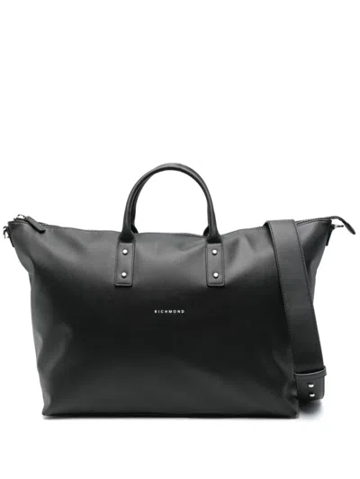 John Richmond Structured Black Handbag With Versatile Carrying Options