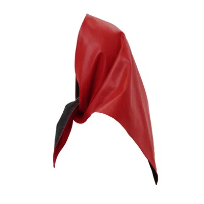 Julia Allert Women's Faux Leather Shawl Scarf Red