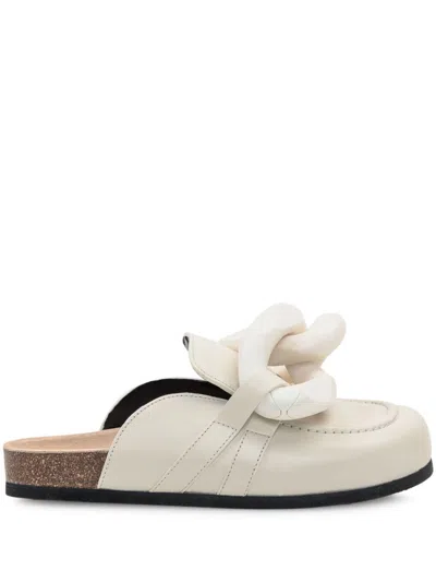Jw Anderson Chain Link Loafer Mule In Beige