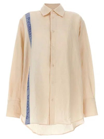Jw Anderson Logo-tape Drop-shoulder Shirt In White