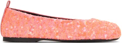 Jw Anderson Pink All-over Sequin Ballerina Flats In 340 Bubblegum