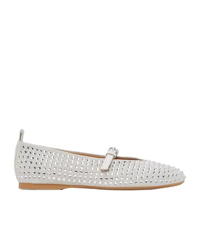 Jw Anderson White Suede Mary Jane Ballerina Flats In 100-white