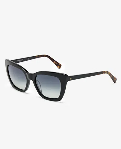 Kenneth Cole Cat Eye Acetate Sunglasses In Black