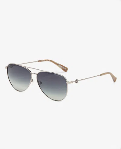 Kenneth Cole Pilot Titanium Aviator Sunglasses In Nickeltin