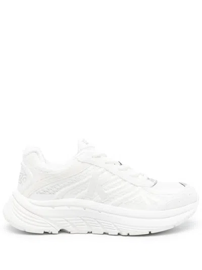 Kenzo Pace Tonal-design Knitted Sneakers In White