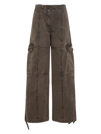 KENZO WOMEN'S DYED CANVAS CARGO PANTS