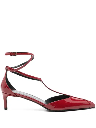 Khaite Mia 45 Patent Leather Pumps In Red
