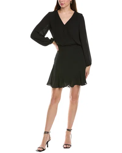 Krisa Asymmetrical Skirt Mini Dress In Black
