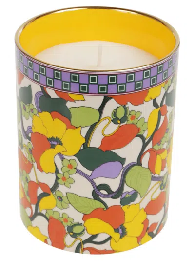 La Doublej La Double J Floral-design Ceramic Candle With Glossy Finish