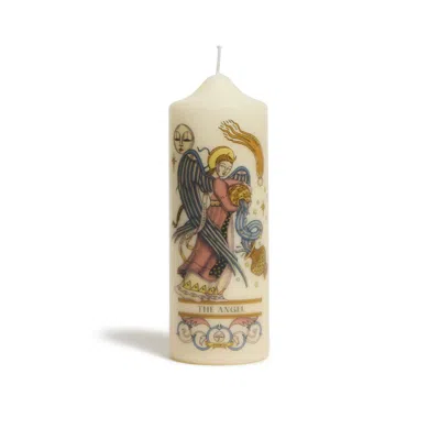 La Doublej Printed Pillar Candle In The Angel Multicolor