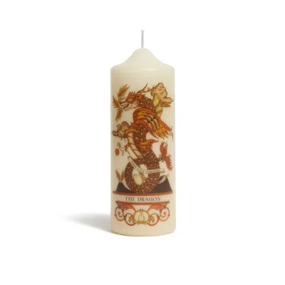 La Doublej Printed Pillar Candle In The Dragon Multicolor