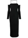 Lama Jouni Off-shoulder Side-slit Dress In Black