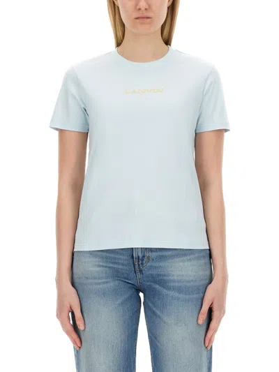 Lanvin T-shirt With Logo In Blue