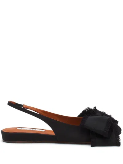 Lanvin Slingback Ballerine En Satin Pour Femme In Black