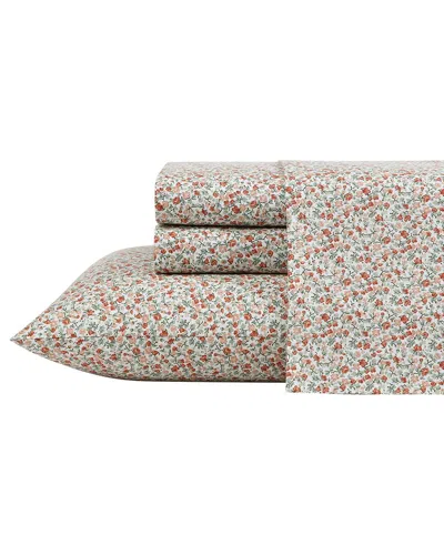 Laura Ashley Emogene Percale Sheet Set In Orange
