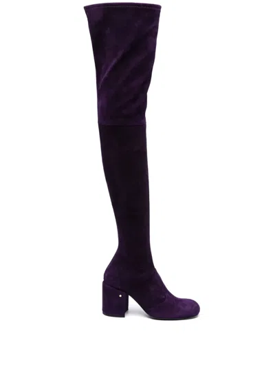 Laurence Dacade Isidor 75mm Suede Thigh-boots In Purple