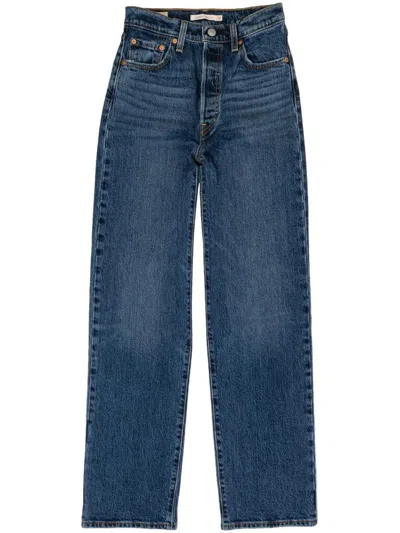 Levi's Ribcage Straight Ankle Jeans In Dark Indigo