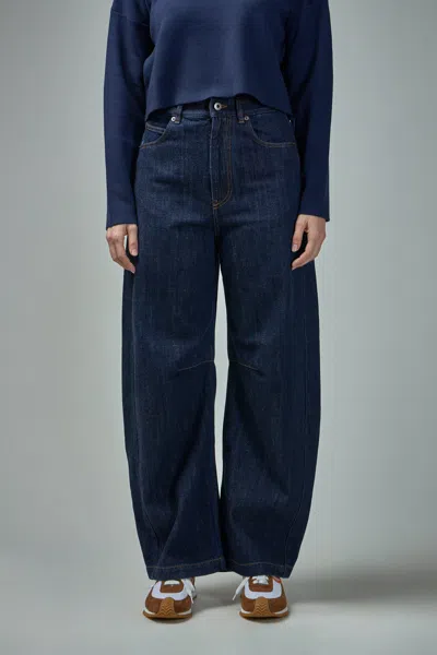 Loewe Anagram Barrel Jeans In Blue