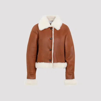 Loewe Shearling Jacket In White