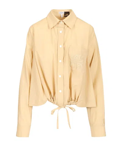 Loewe Lapel Long Sleeve Casual Jacket In Nude