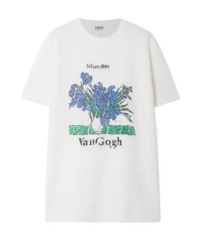 Loewe Printed Cotton-blend Jersey T-shirt In White