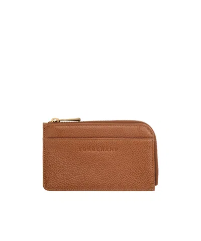 Longchamp Le Foulonné Card Holder In Caramel Color