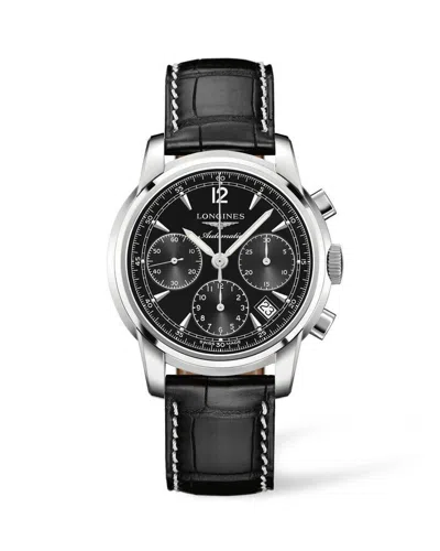 Pre-owned Longines St Imier, Mens, Strap, Black Chrono-d,s/s-b,m Automatic L2.752.4.52.4