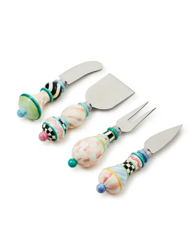 Mackenzie-childs Rosy Meadow Cheese Knife Set In Multi