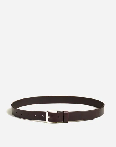 Madewell Narrow Leather Belt In Rich Brown