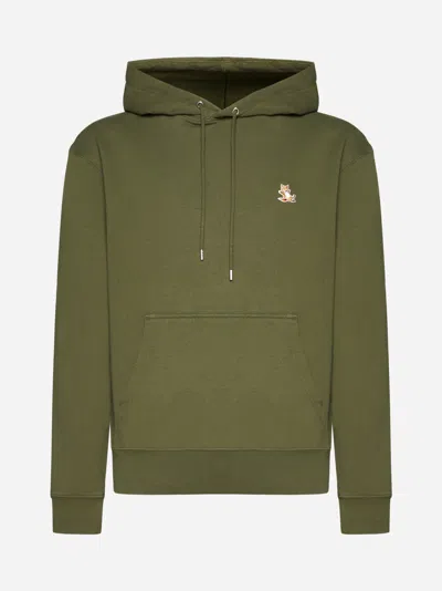 Maison Kitsuné Green Chillax Fox Hoodie In Military Green