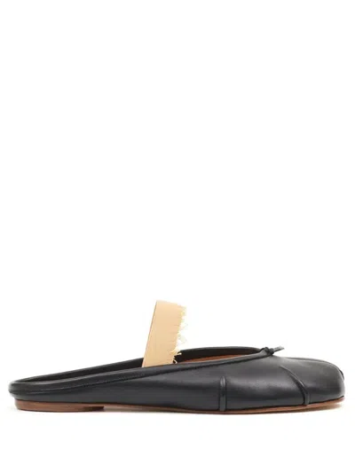 MAISON MARGIELA BLACK LEATHER MULES