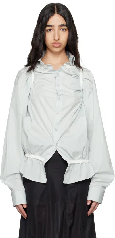 MAISON MARGIELA BLUE PIPING SHIRT