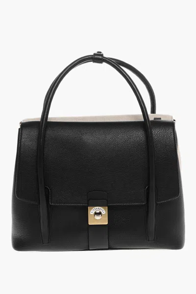 Maison Margiela Canvas And Leather Tote Bag With Adjustable Shoulder Strap