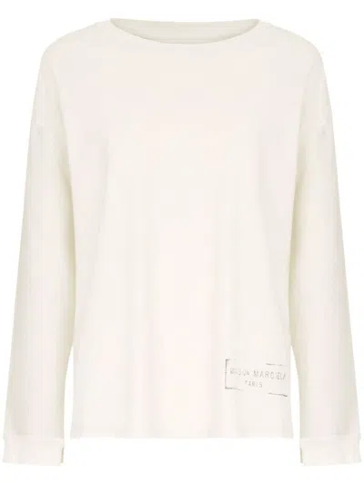 Maison Margiela Round-neck Jumper In White