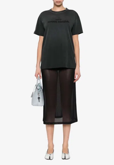 Maison Margiela Reversed Logo Distressed T-shirt In Black