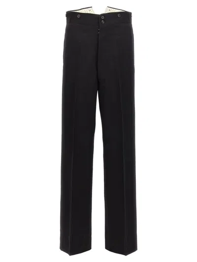 Maison Margiela Strap Wool Pants In Black