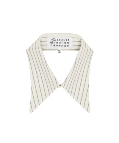 Maison Margiela Stripe Collar In Ecru