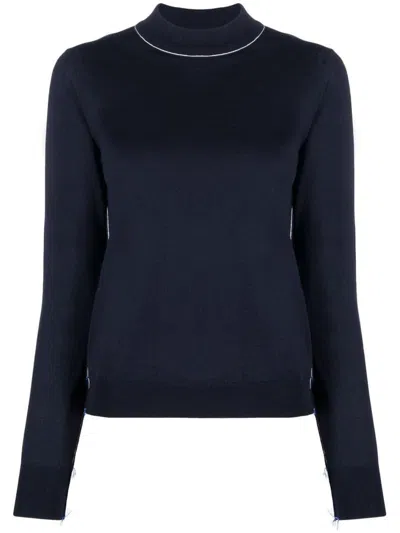 Maison Margiela Navy Blue Navy Blue Crewneck Jumper
