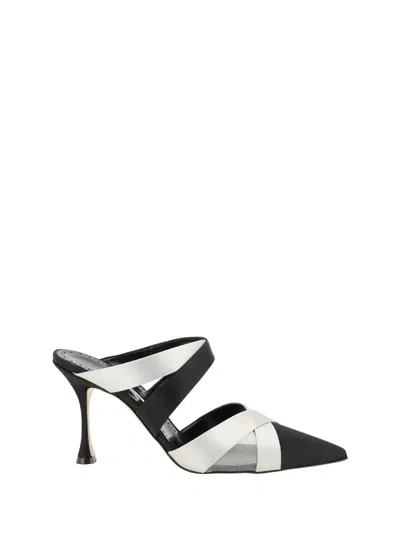 Manolo Blahnik Oyounak Satin 090 Pump Shoes In Multi