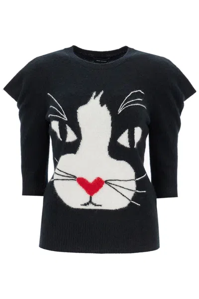 Marc Jacobs Cat Inlay Crop Sweater