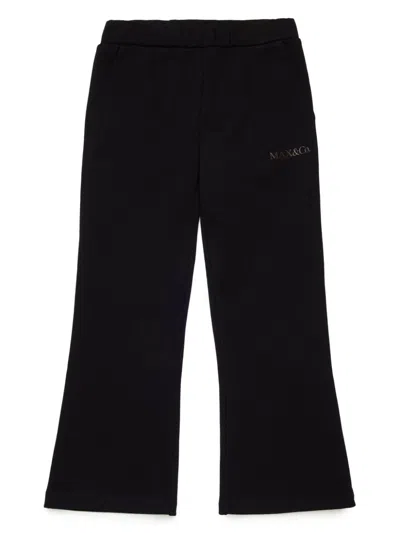 Max & Co Kids' Logo-print Flared Track Pants In Black