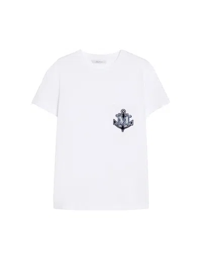 MAX MARA MAX MARA ACACIA JERSEY T-SHIRT WITH EMBROIDERY