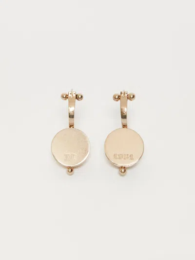 Max Mara Metal Half-sphere Earrings In Gold