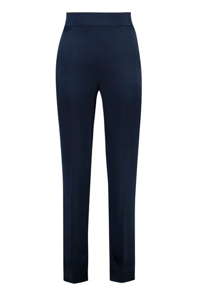 Max Mara Studio Deserto Straight-leg Trousers In Blue