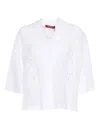 Max Mara Ramie Canvas Boxy Shirt In White