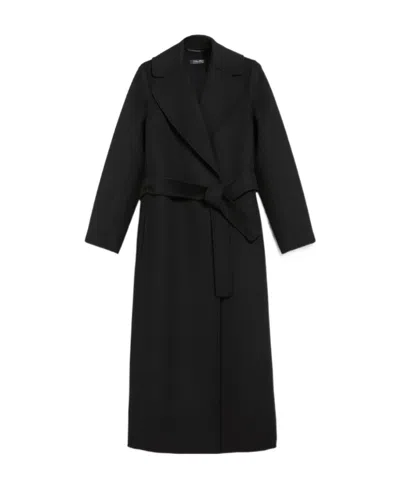 Max Mara Wool Robe Overcoat In Night Blue
