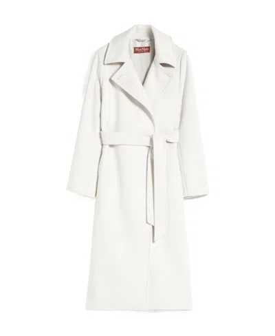 Max Mara Wool Robe Overcoat In White
